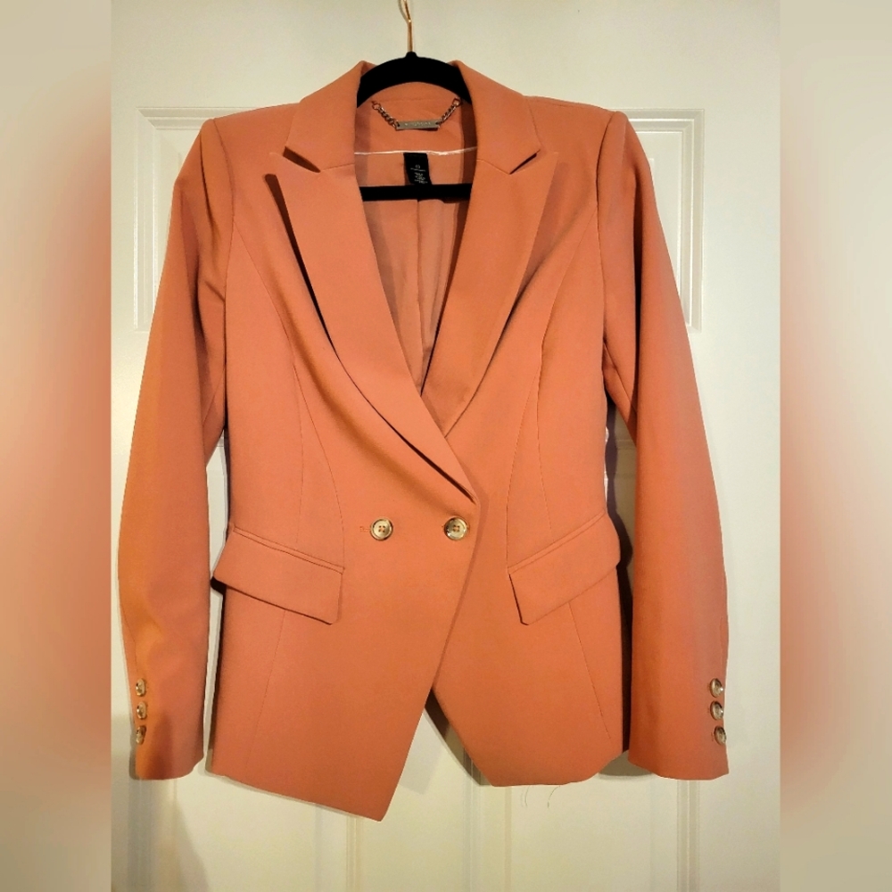 White House Black Market Double Button Blazer Pink Size 00